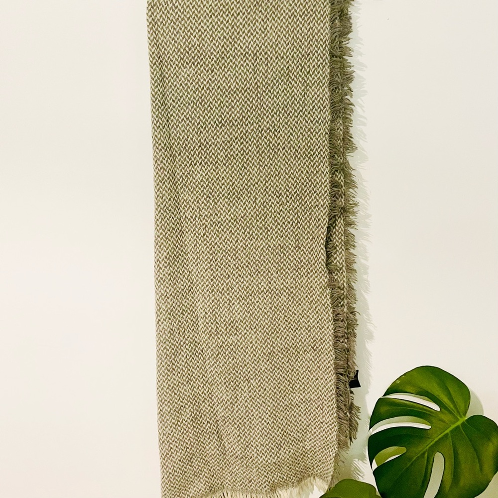 Grey Herringbone Blanket Scarf